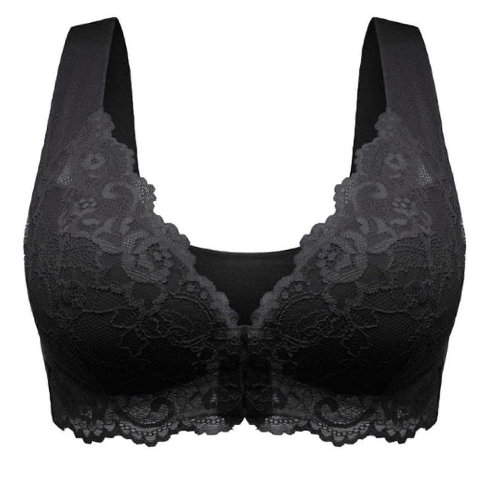 Front Closure Bra With Floral Lace Lift Stretch 5d Shaping Seamless Bra Push Up Full Coverage