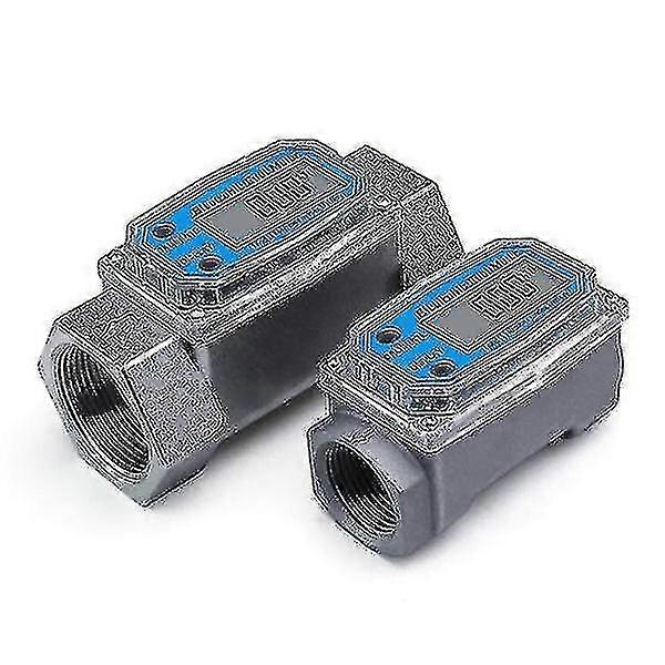 Débitmètre d’eau de 1 pouce / 1,5 pouce avec affichage LCD numérique, débitmètre d’essence diesel filetage de transfert de carburant meilleur cadeau