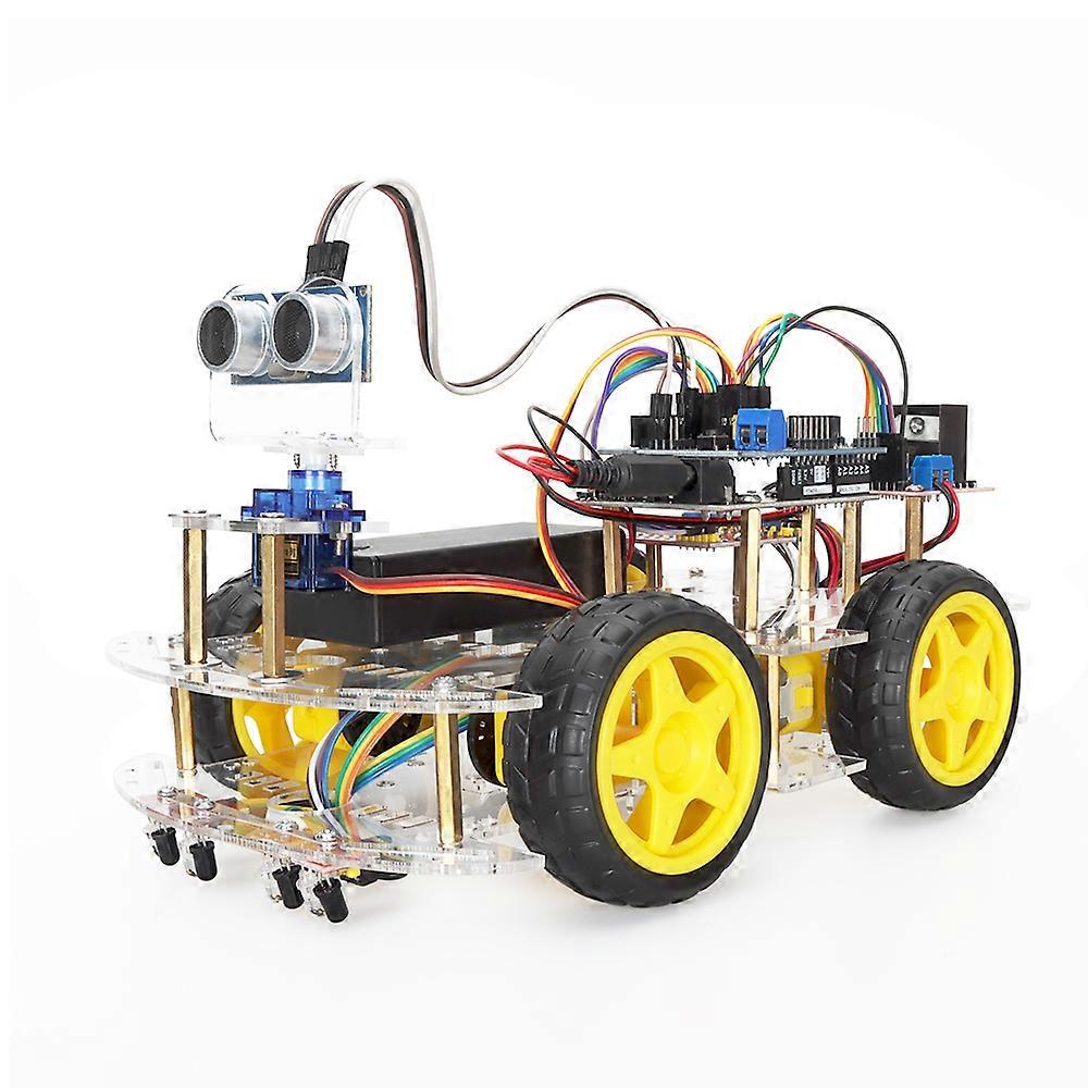 Smart robotbilstartsæt til Arduino-programmering med læringskoder Uddannelsesmæssigt komplet sæt til skoleprojekt + e-manual