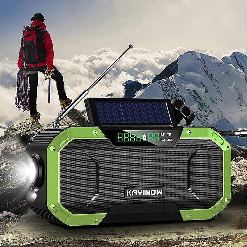 6 Colors Multifunctional Bluetooth Speaker Radio Solar Hand Crank Dynamo Powered IPX6 Weather Radio Use Emergency Speakers