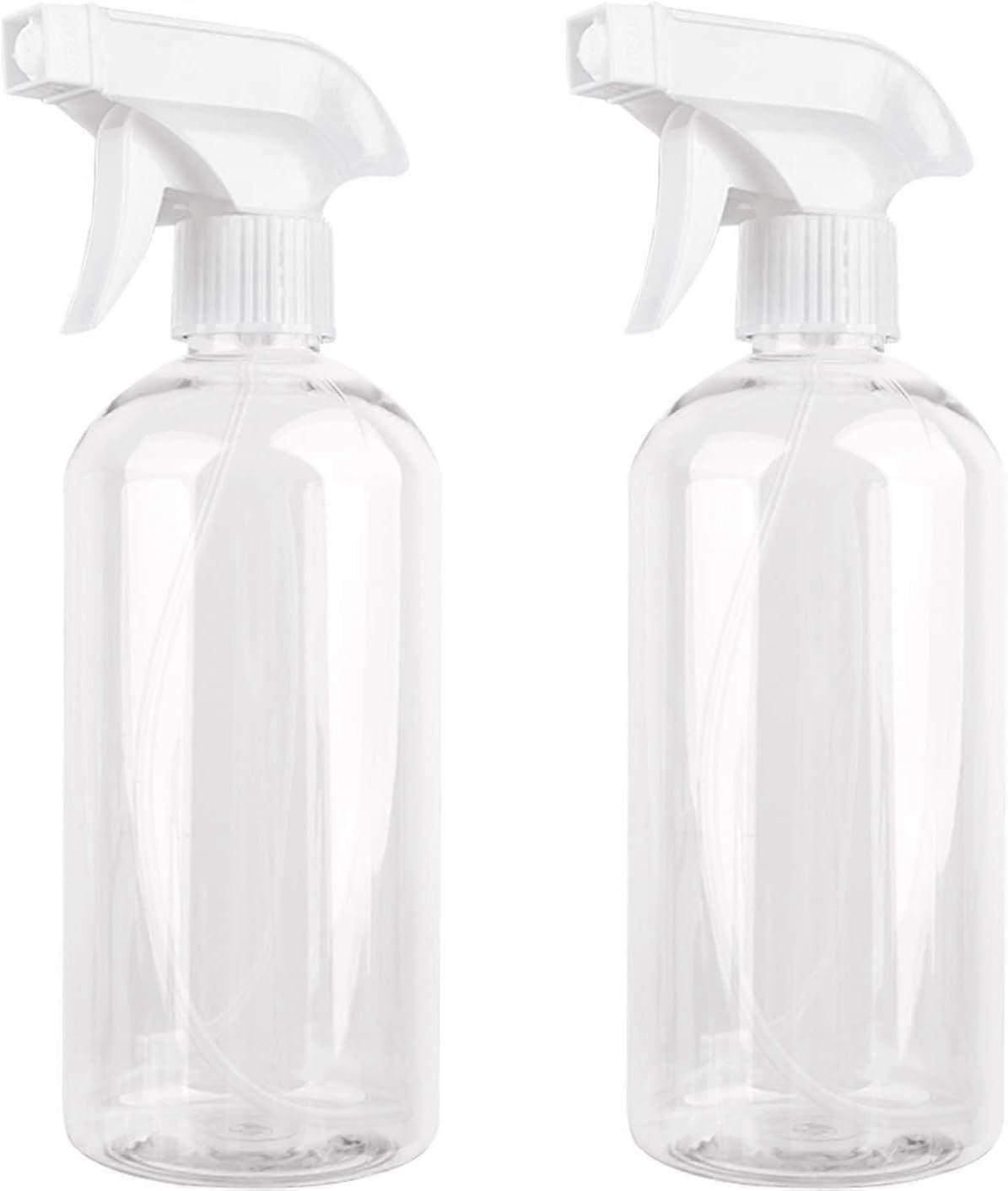 500ML Empty Spray Bottle,2PC Empty Plastic Pump Spray Bottle Container,Transparent
