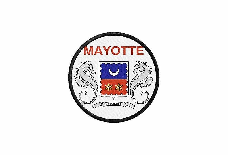 Patch ecusson flag mayotte printed thermosticker round round