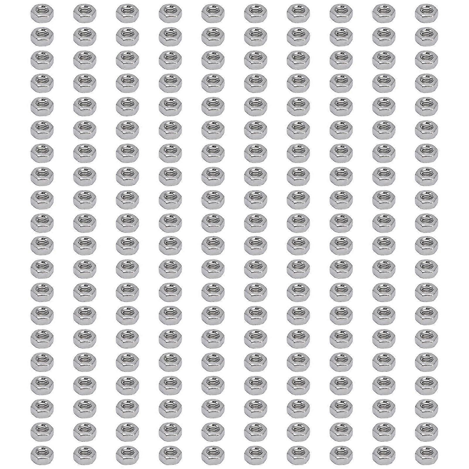 200pcs Hex Nuts M4 Thread Stainless Steel Compact Replaceable Practical Hardware For Indoor Outdoor