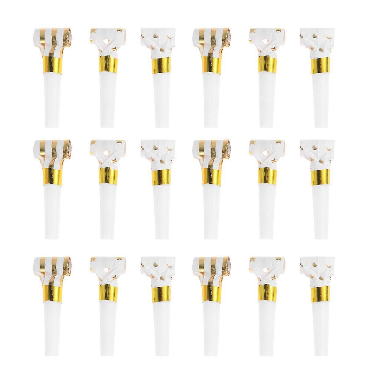 30 PCS Estampage À Chaud Sifflets Drôle Partie Éruption Jouet Créatif Fête Atmosphère Sifflets Portable Enfants Partie Éruption Jouet D’or