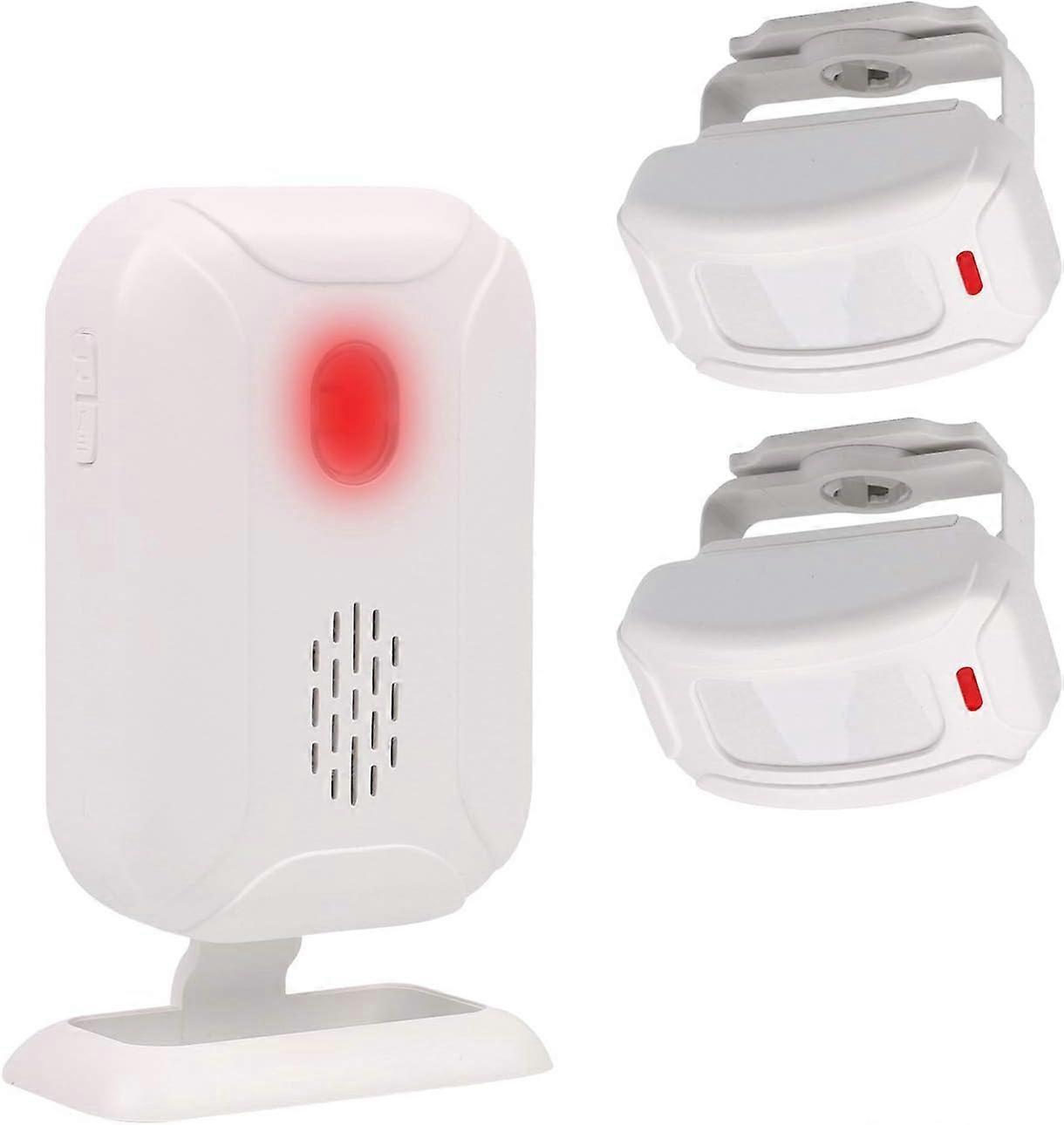 Motion Detectors Alarm, Wireless Doorbell for Entrance / Visitor Home and Store / Mailbox, Alarm System Kit with 2 Sensor and 1 Receiver - YBQ042