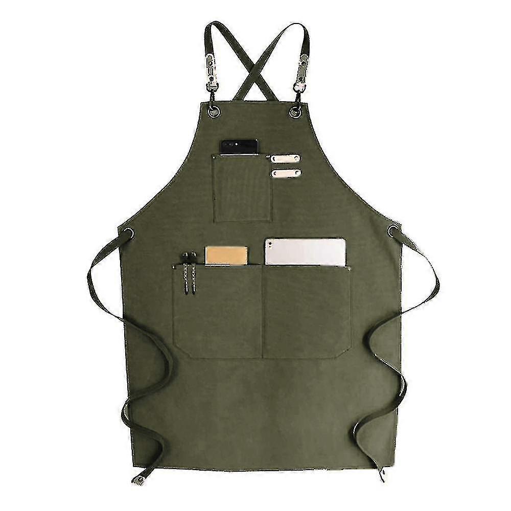 Denim Bib Apron,adjustable Jean Aprons With Pocket & Cross-back Straps