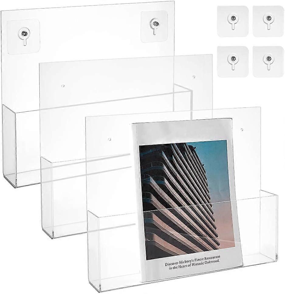 Acrylic Wall-mounted Bookshelf Rectangle Clear 330x61x274mm