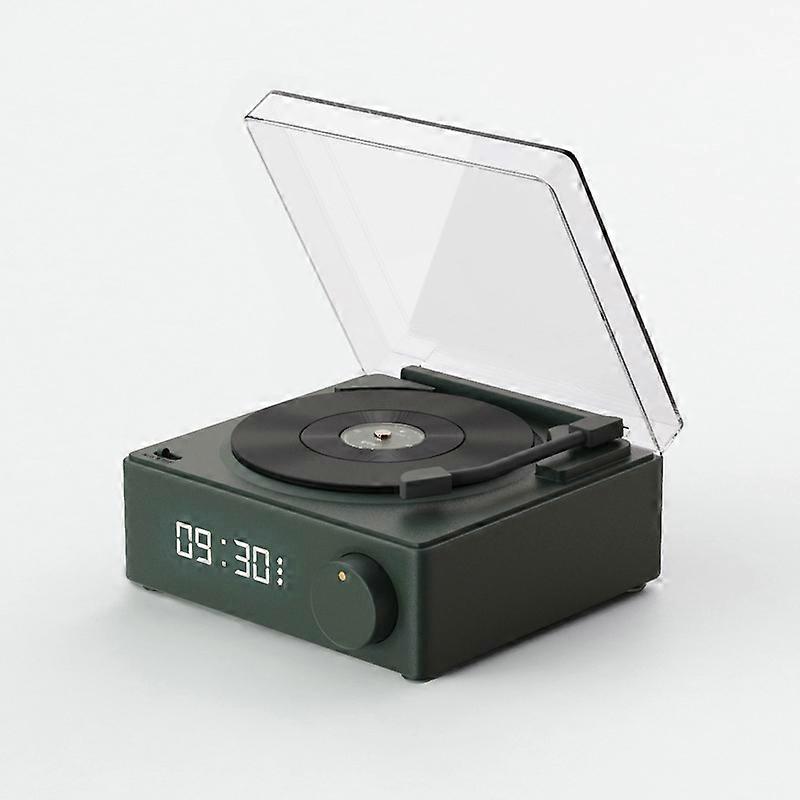 RYRA Vintage Vinyl Bluetooth Audio Retro With Alarm Clock HD Sound Quality Subwoofer Record Player Wireless Speaker For Gift