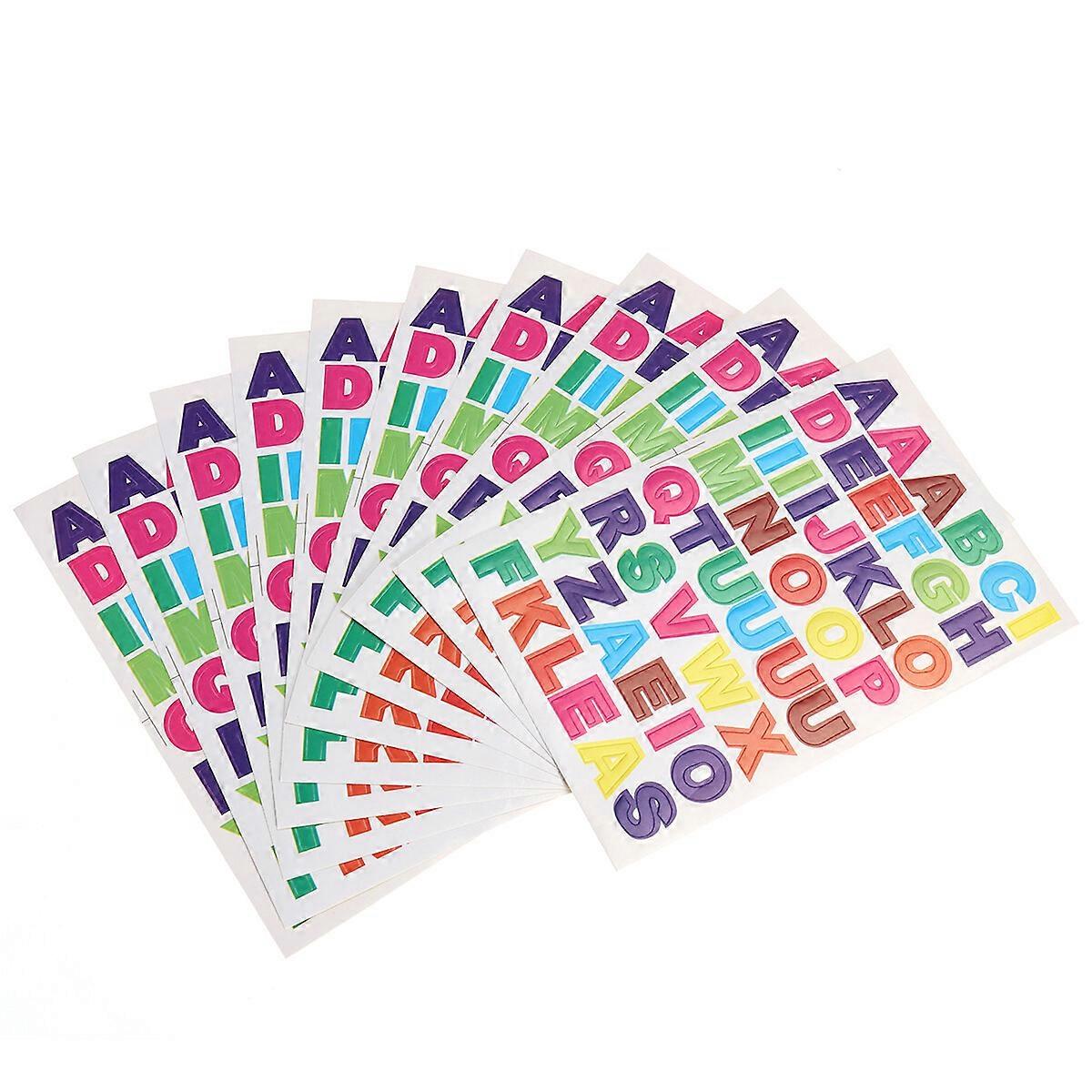 10 Sheet Colorful Letter Stickers Alphabet Stickers DIT stock Stickers A to Z