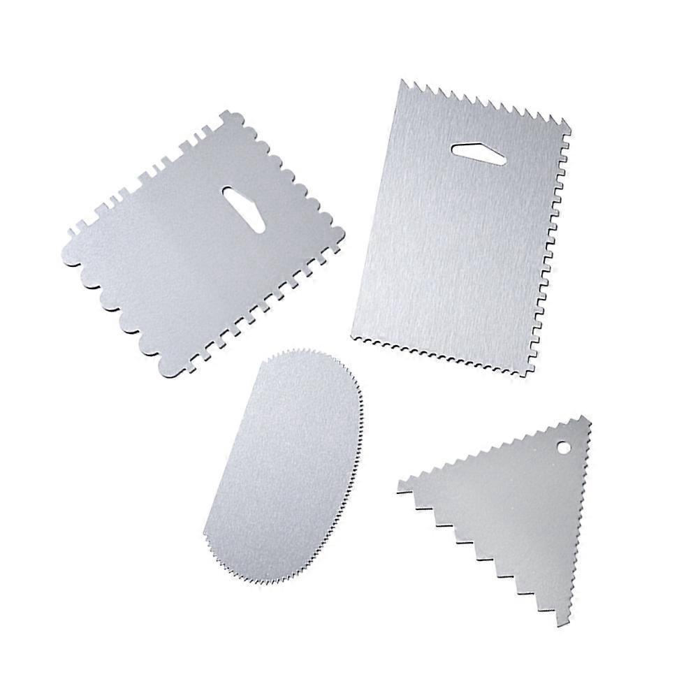 4 Pcs Chocolate Tools Baking Scraper Cake Bench Scraper Stainless Steel Dough Scraper Spatula Frosting Cakes