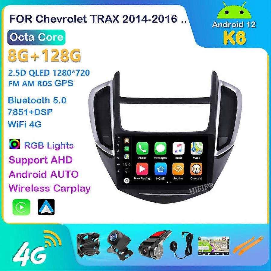 Android 12 Car Radio Multimedia Player 8G+128G For Chevrolet TRAX