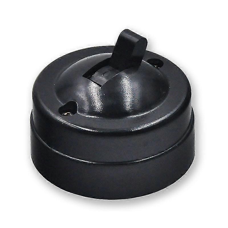 Retro Single-control Switch, Metal And Plastic Round Light Switch Surface Mounted Wall Light Button Old-fashioned Toggle Switch For Home Office