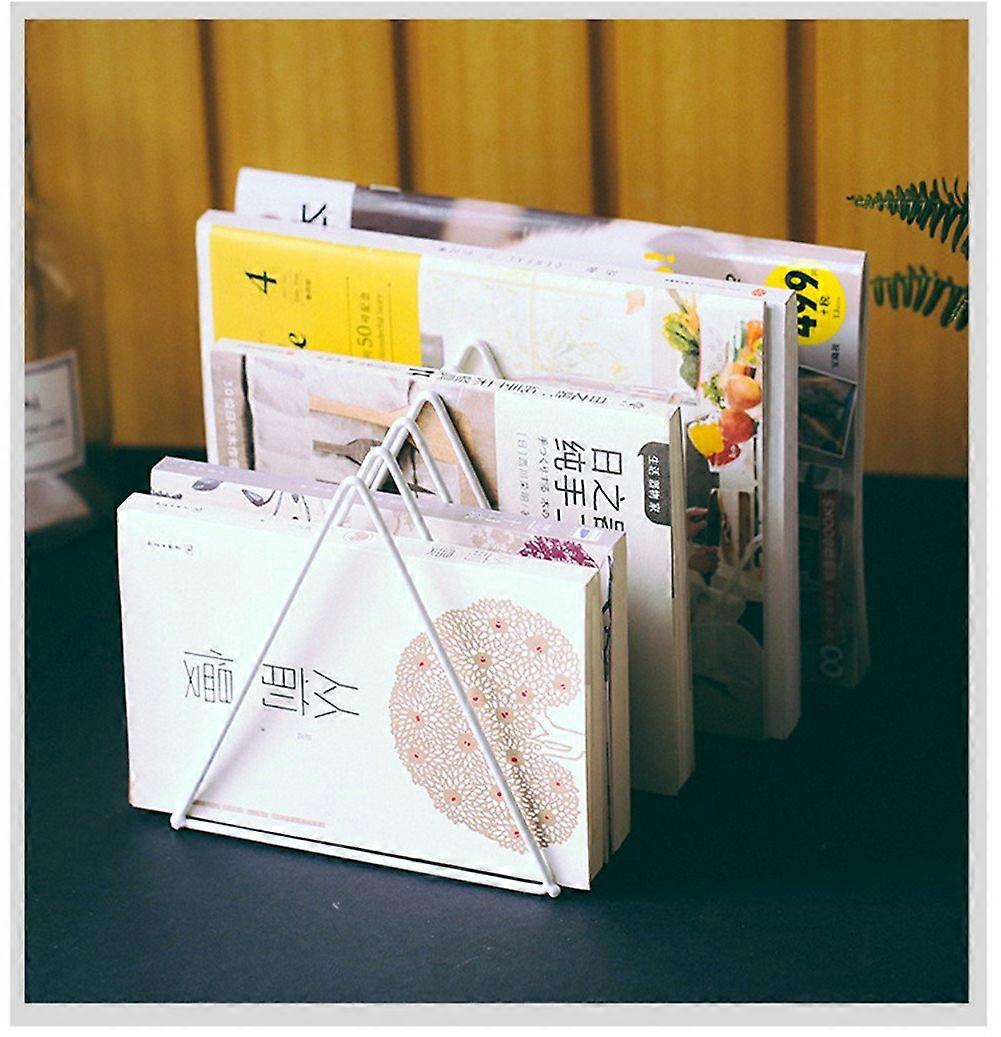 Revistero de acero en forma de triángulo Blanco