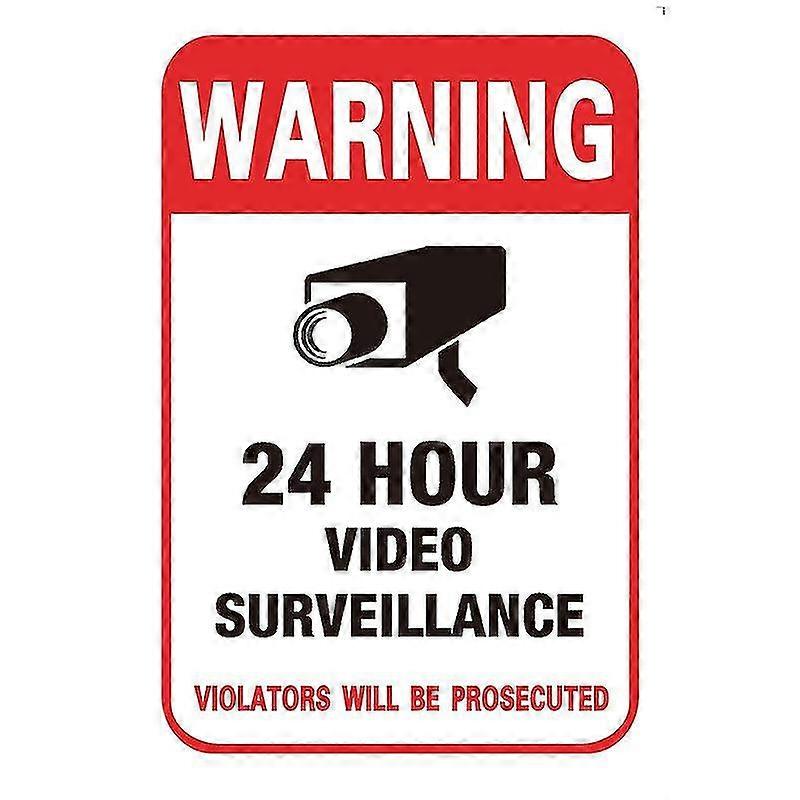 24h Cctv Video Camera System Security Warning Sign Sticker (10pcs)