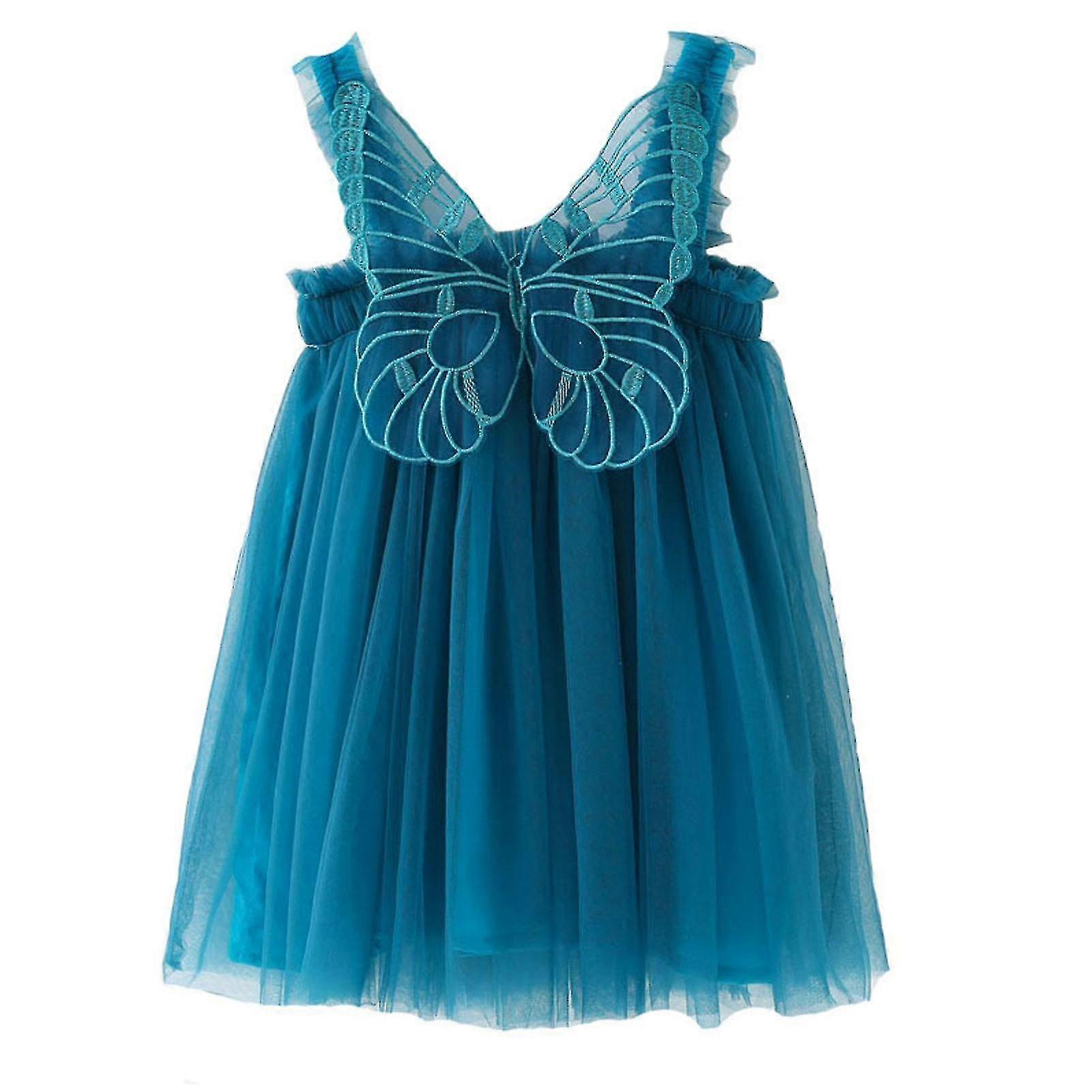 Toddler Baby Girls Sleeveless Butterfly Wing Dresses Fairy Tulle Dress
