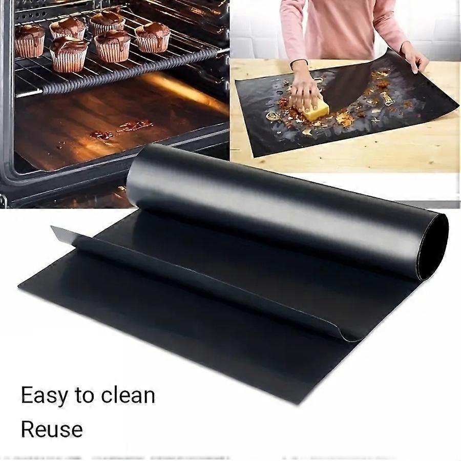 3pcs Grill Mat, Oven Mat, Baking Mat - Non Stick - 40x33 Black