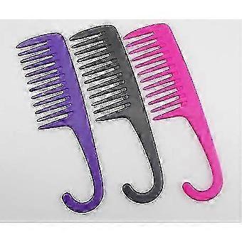 Paquet de 3 peigne à cheveux Grand peigne à dents larges Peignes de douche Curl Peigne humide pour long, humide-yujia