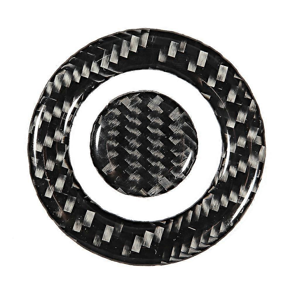 Carbon Fiber Car Engine Start Push Button Trim compatible with Ford Explorer 2013-2018 (2pcs)