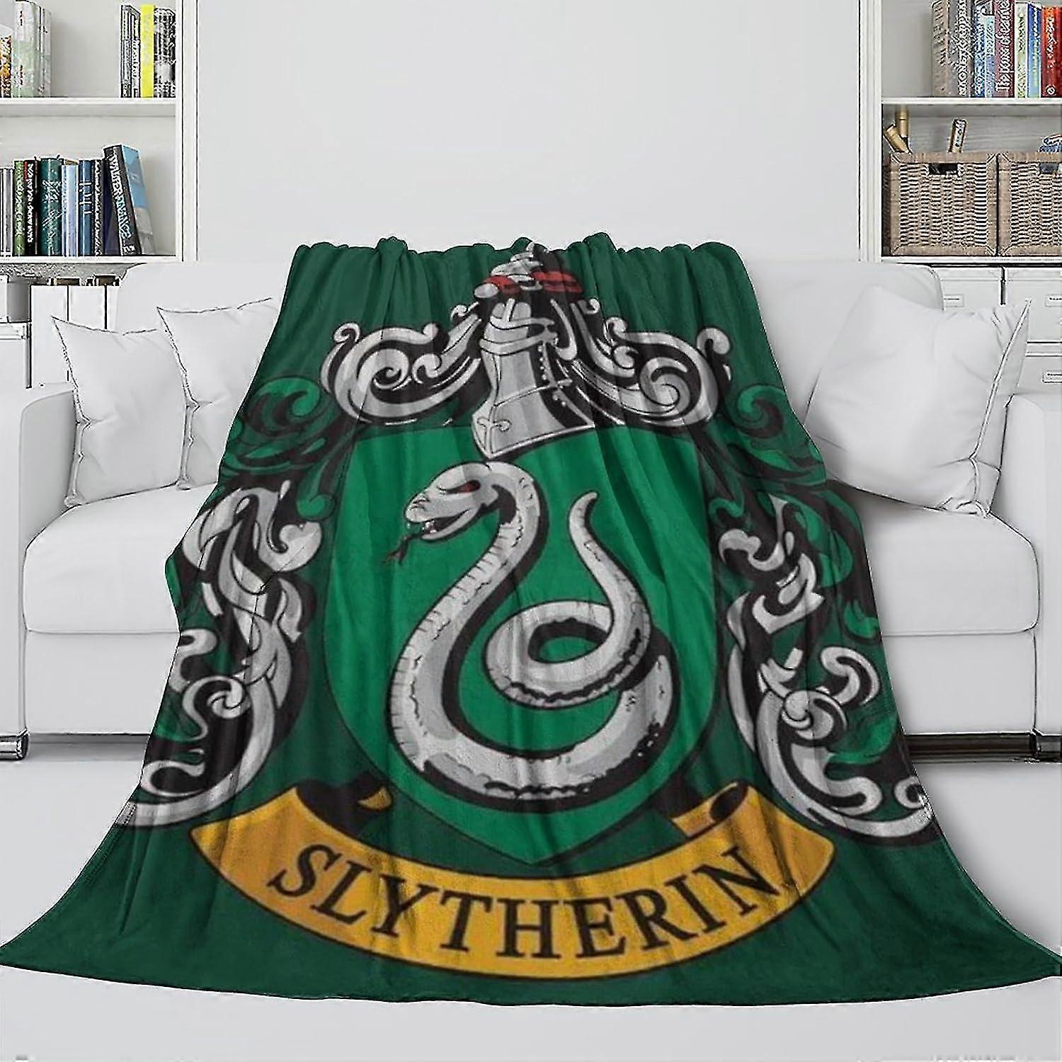 YWLETO Slytherin Koce polarowe Rzucaj duże dzieci Dorośli z mikrofibry Puszysty miękki ciepły lekki pluszowy koc Drukowane w 3D koce flanelowe do łóżka Sof