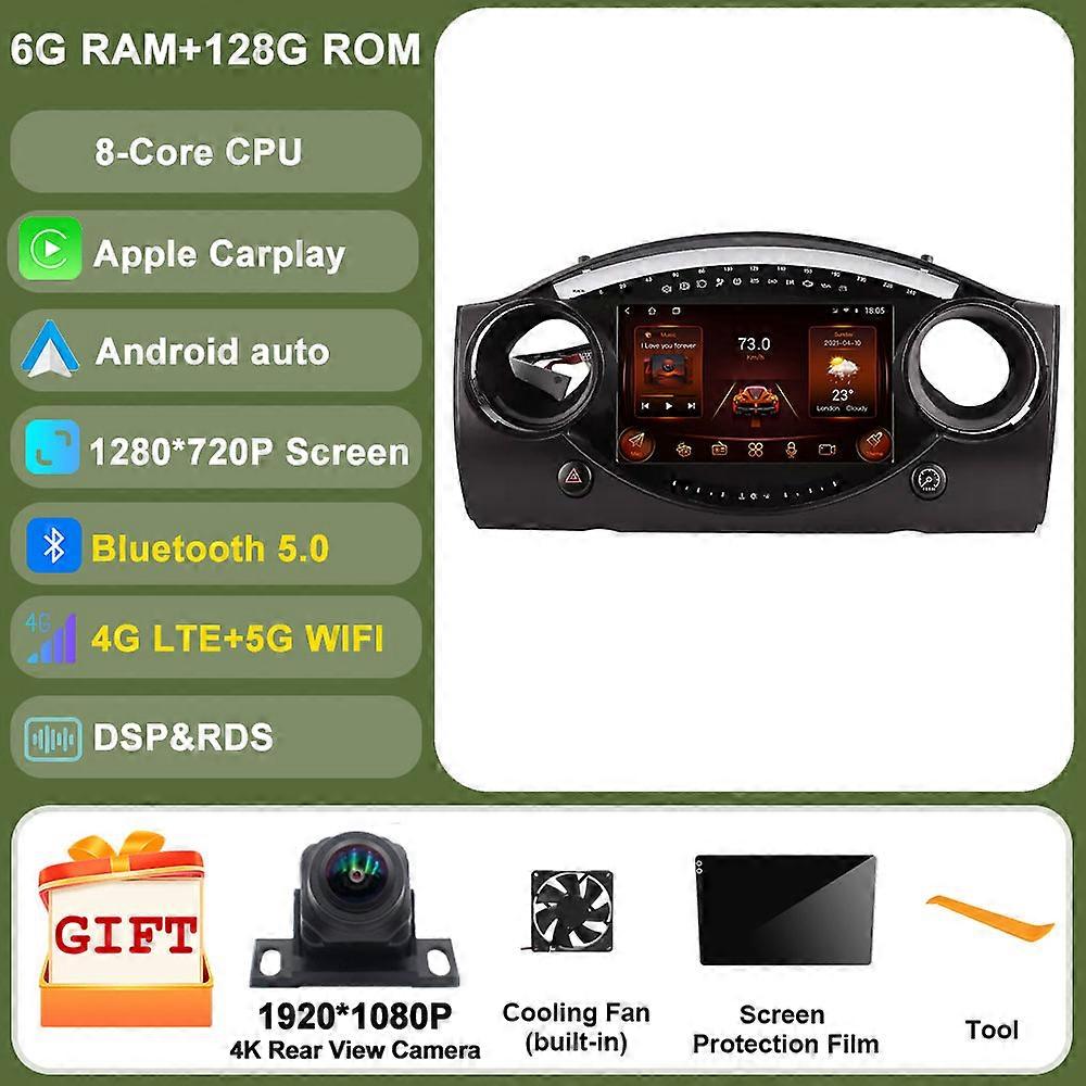 For Bmw Mini Cooper S R53 R50 R52 2004 2005 2006 2007 Android 13 Auto Car Radio Qled Multimedia Video Player Bt Carplay Monitor