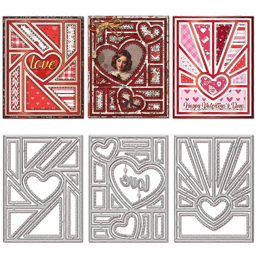 Heart Carbon Steel Cutting Dies Stencils for DIY Scrapbooking Photo Album Decorative Embossing Paper Card 142x110x0.8mm 3pcs/set