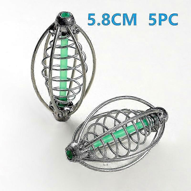 5pcs Karpfenangeln Spring Feeder Köderkäfig Edelstahl mit Blei-Inline-Methode