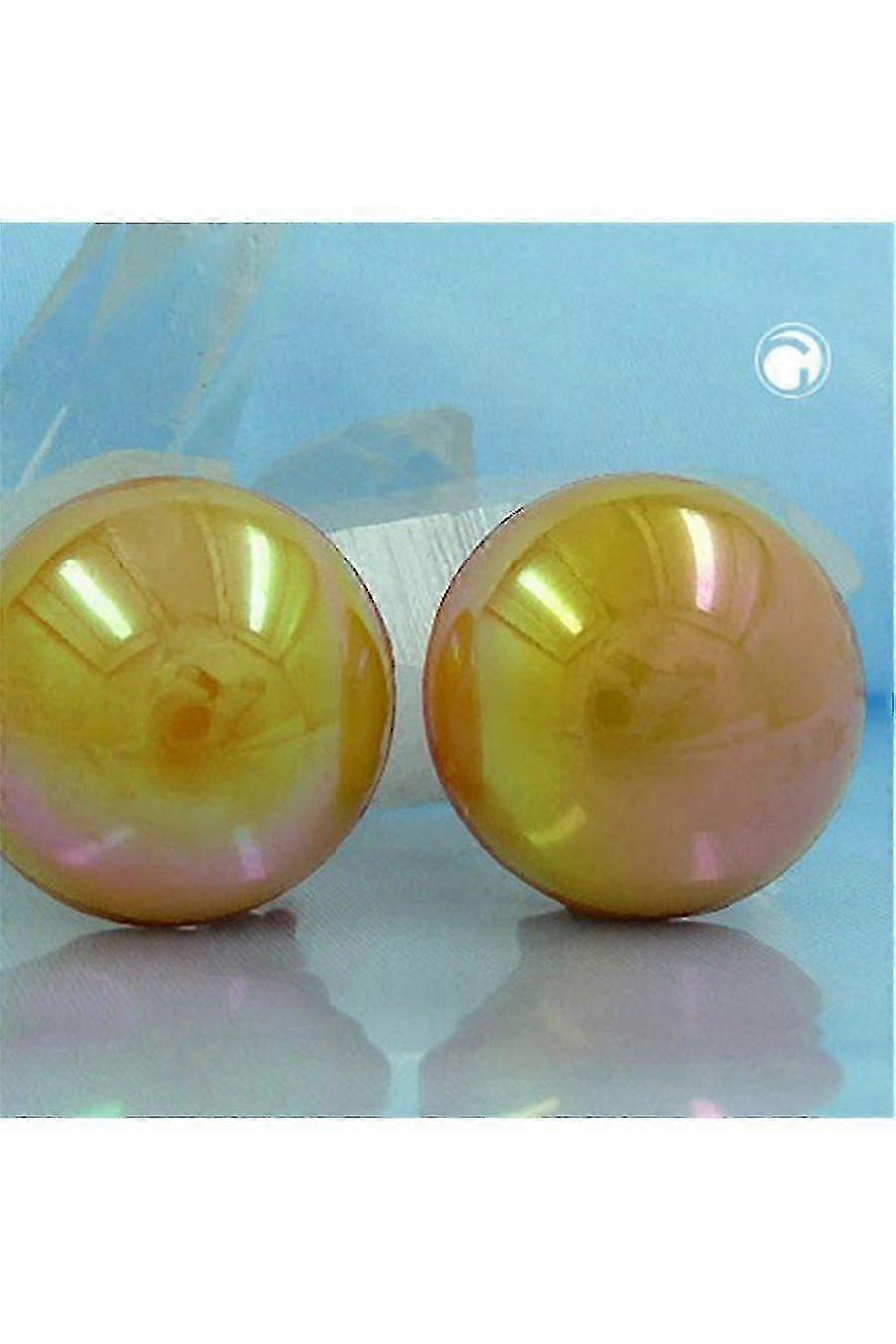 Clip-on Earring Round Yellow Light Brown - Gl05481