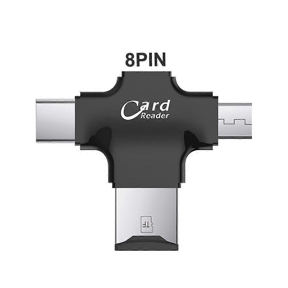 Card Reader 4 in 1 High Speed Transmission Plug And Play Multifunctional Mirco/Type-C Smart USB Card Reader Compatible Iphone for Android