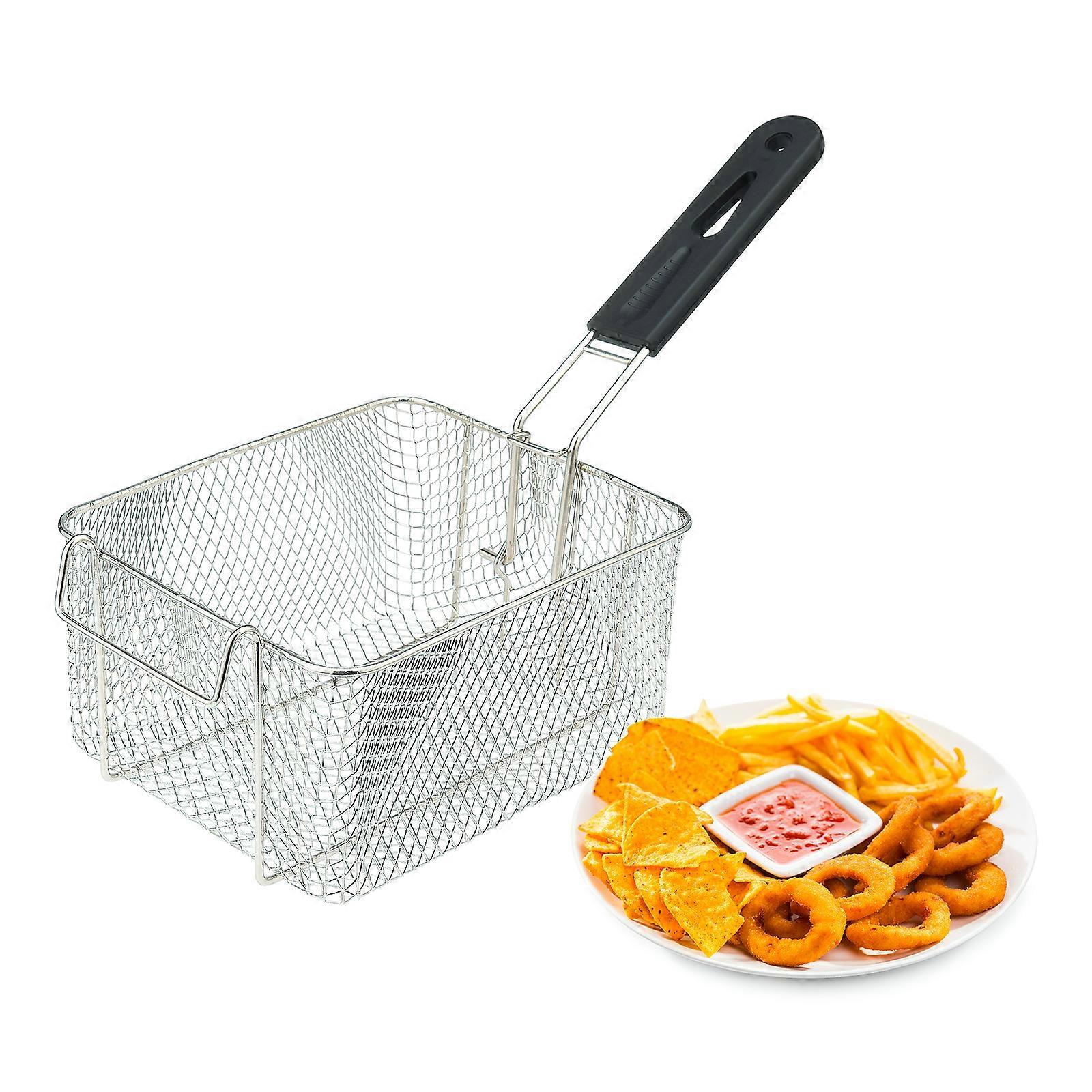 フィッシュ&チップス用ステンレス製フライバスケット - 取り外し可能なハンドル