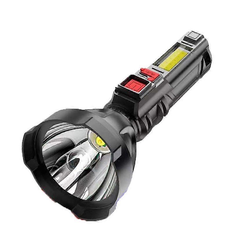 Plastic Flashlight COB Work Light Long Shot USB Strong Light Flashlight