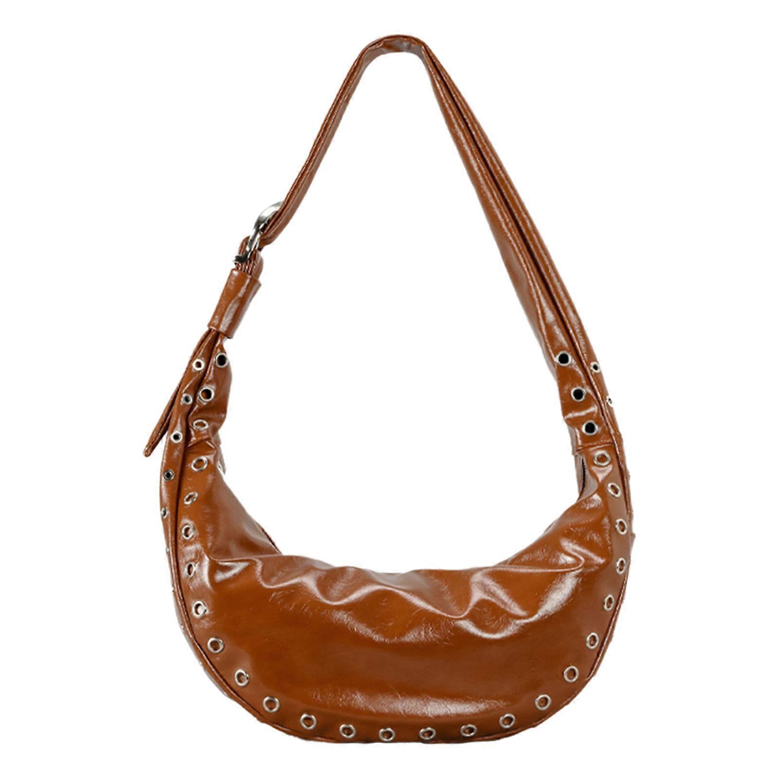 Autunno Inverno Borsa A Tracolla per Donna Mezza Luna Borsa Borsa Moda Ascella Semplice Ascella Borsa Shopping Bag marrone