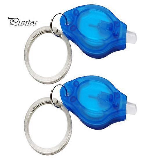 2Pcs Mini LED Flashlights with Key Ring Compact Size Portable Battery Powered Outdoor Camping Bright Tiny Light Emergency Lamps