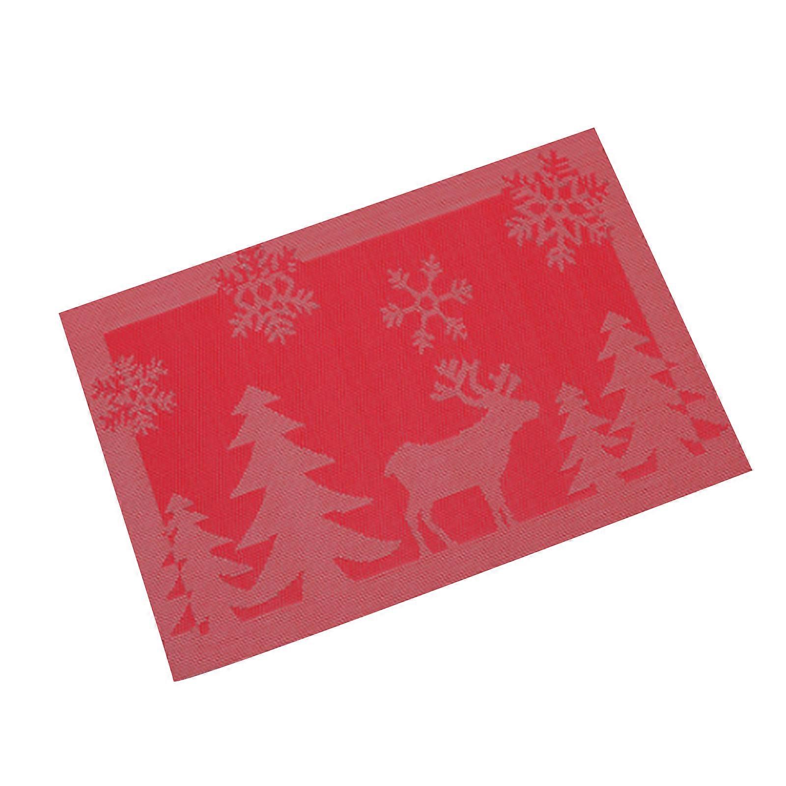 Christmas Placemat Xmas Mat PVC Waterproof Table Mat Dish Coffee Cup Coaster Heat Insulation Cutlery Mat Home Decor  6