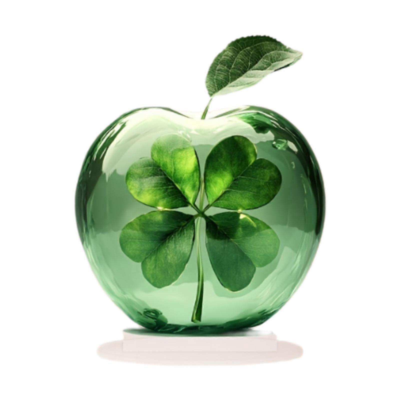 Décoration de table en acrylique plat 2D avec base de support Signe acrylique de pomme de vacances