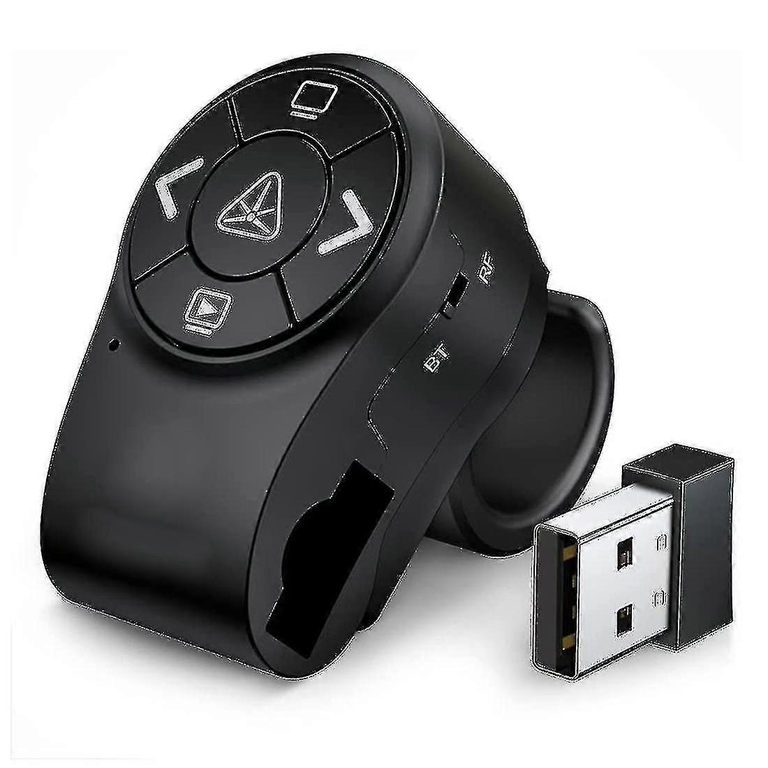 Bluetooth Wireless Presenter, Rf 2.4ghz Presentation Clicker, Finger Ring Remote Powerpoint Ppt Sli