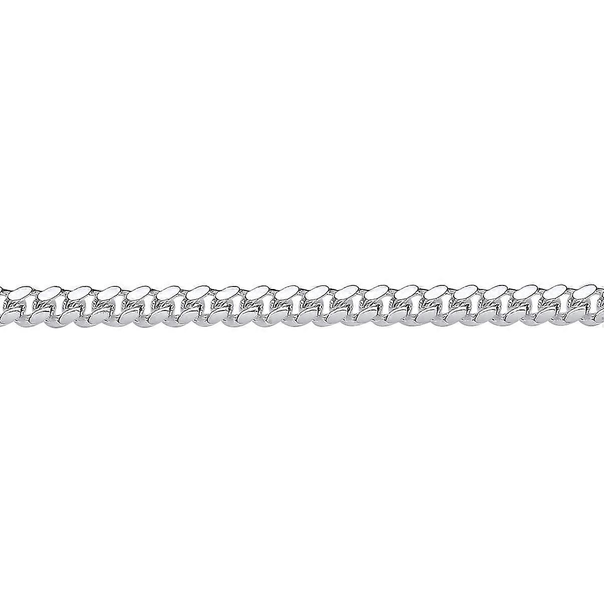 Jewelco London Unisex Rhodium Plated Sterling Silver Miami Cuban Court Curb Link Chain Necklace 4mm