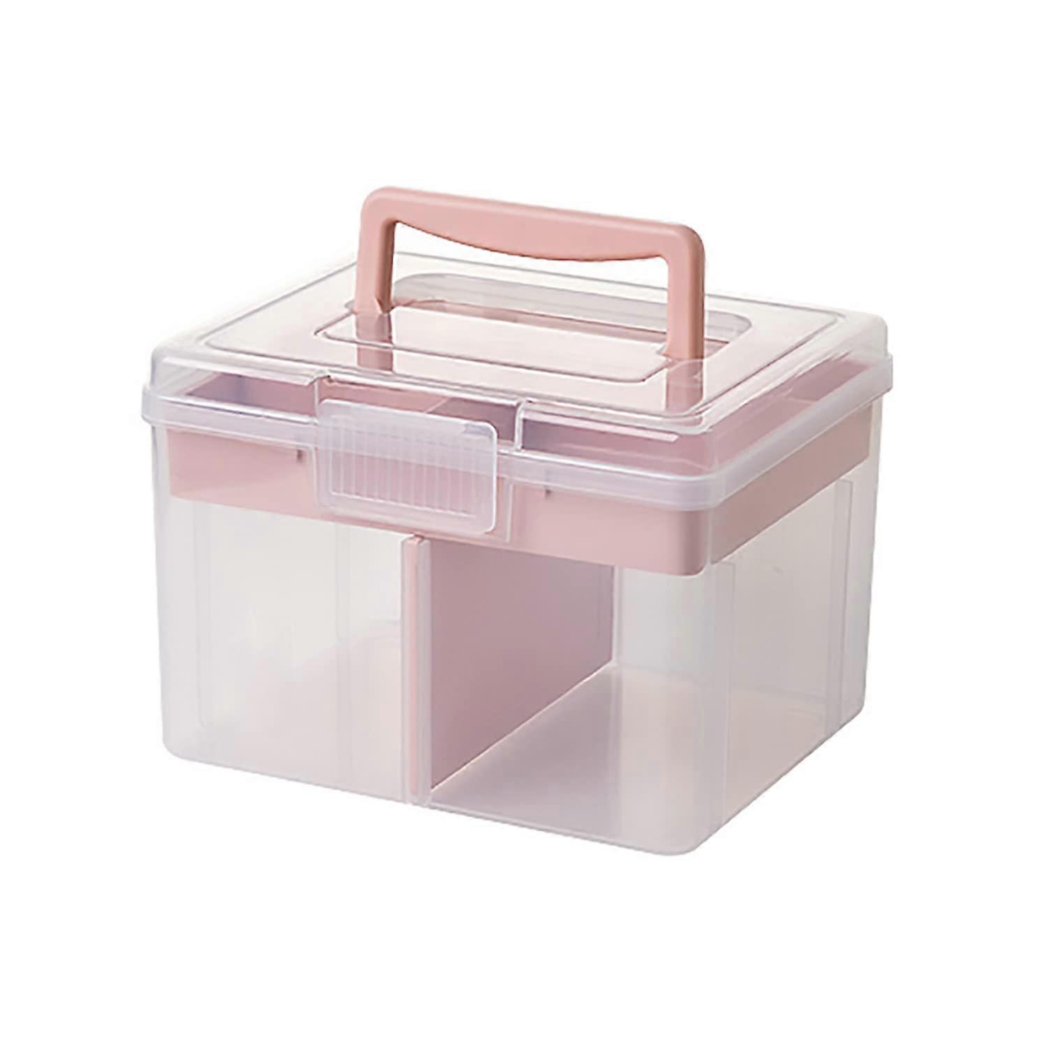 Compact Multi-Tray Storage Box with Removable Dividers, Carry Handle, and Lightweight Design for Organizing Crafts and Supplies