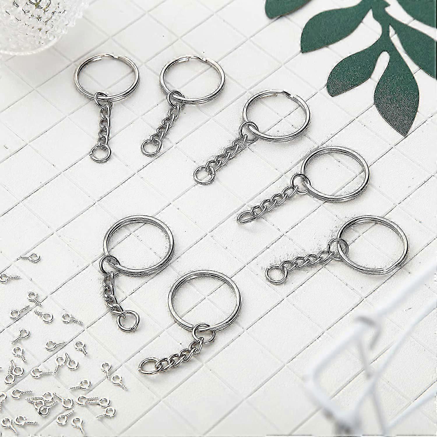 360 Pcs Keychain Rings Kit Including Open Jump Rings Connectors Bulk And Screw Eye Pins Hooks For D