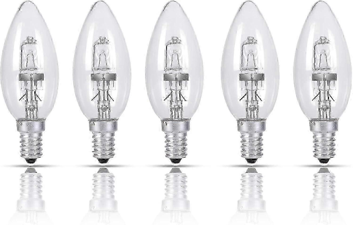 25w Halogen Candle Bulbs, 5 Pack E14 Halogen Candle Bulbs,220v, Dimmable Energy Saving Halogen Bulbs