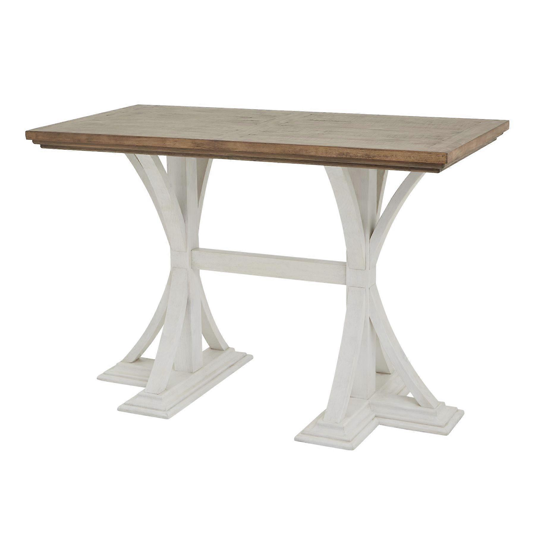 Luna Collection Rectangular Bar Table White Pine Furniture