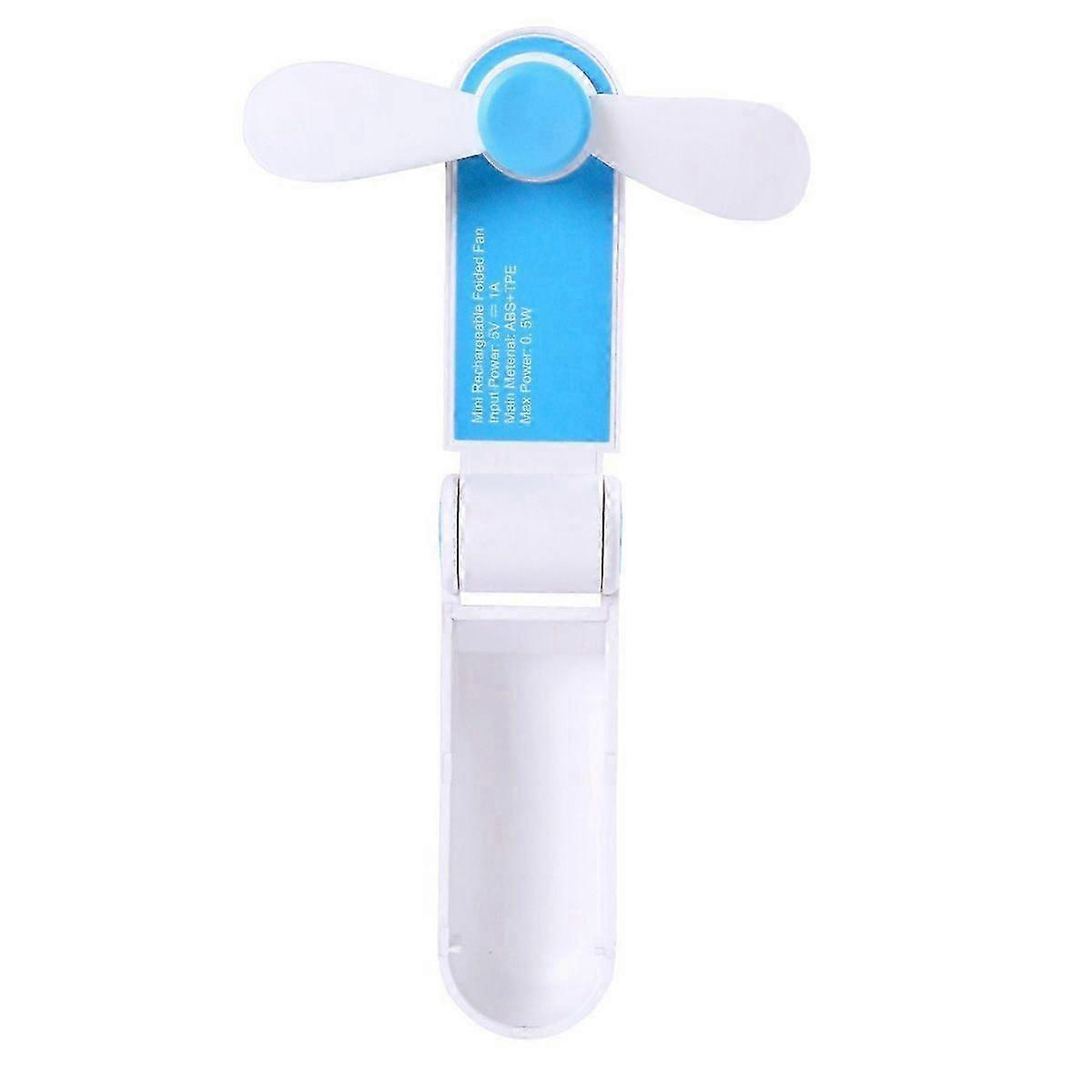 Portable USB Rechargeable Mini Fan, Foldable, 1200mAh Battery