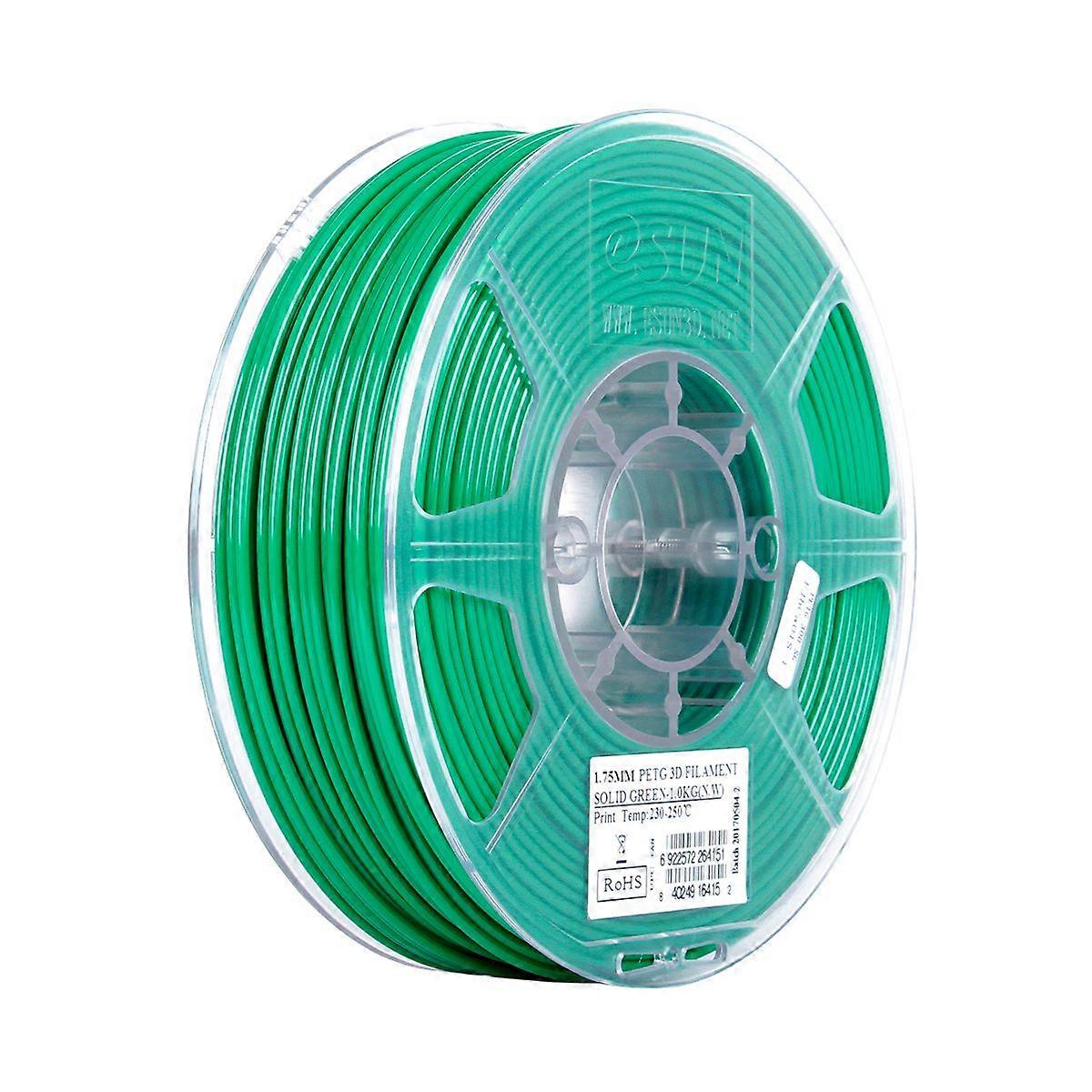 eSUN PETG 1.75mm 3D Printer Filament Printing Consumables Dimensional Accuracy: +/- 0.05mm 1kg(2.2lb) Spool Material Refills Solid Green