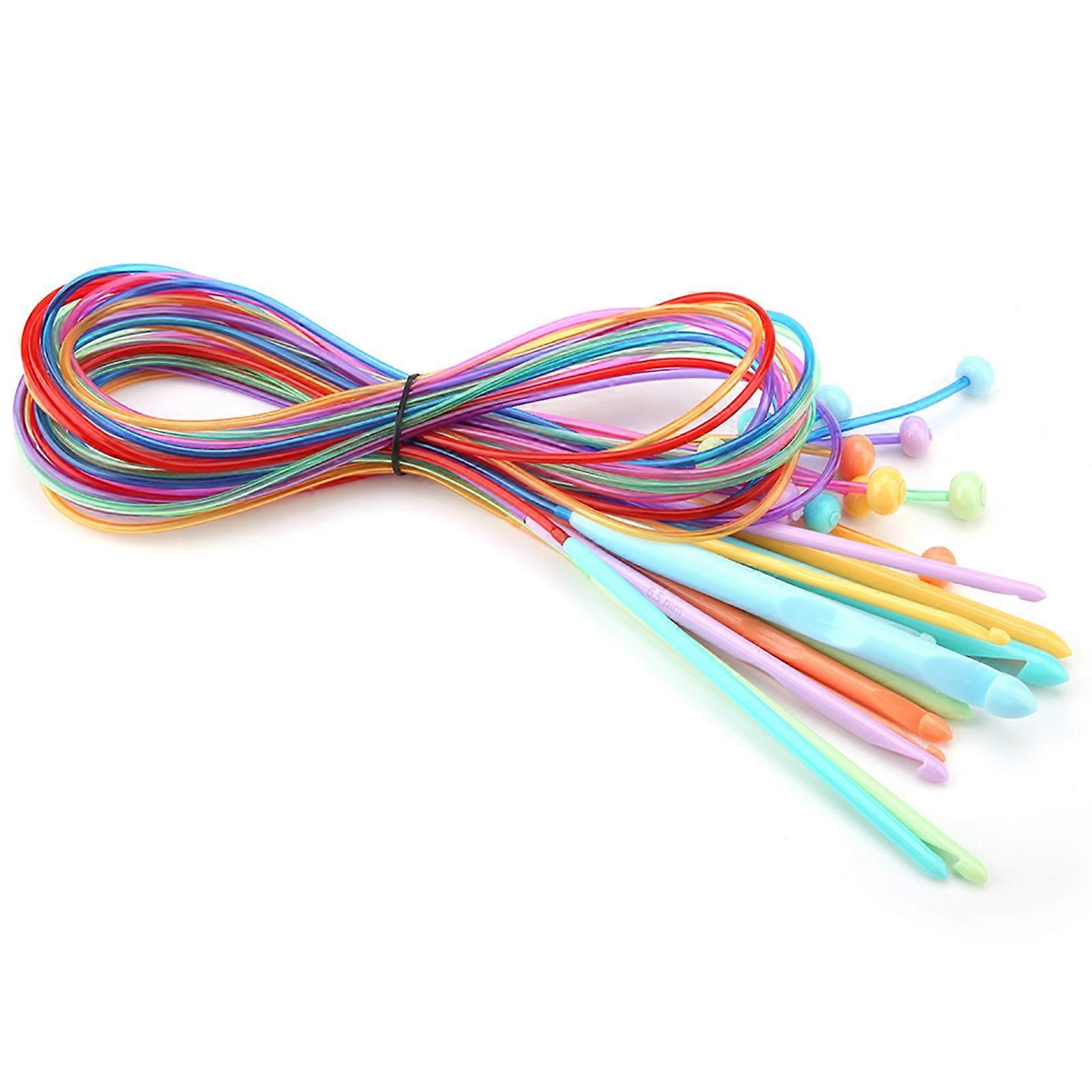 ABS Plastic Afghan Crochet Hook Set, knitting needles, 12Pcs