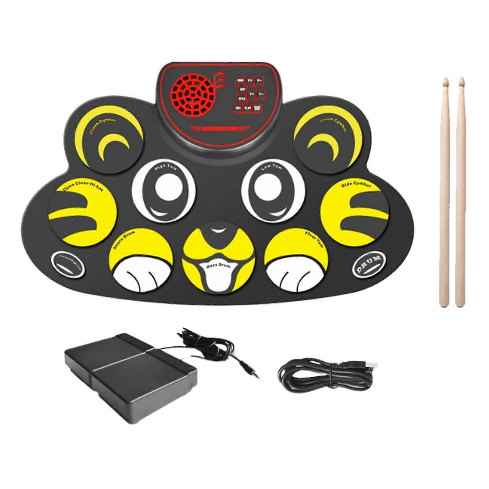Roll Up Drum Set Multifunktions-Silikonzubehör Kompaktes elektronisches Drum-Set Tiger