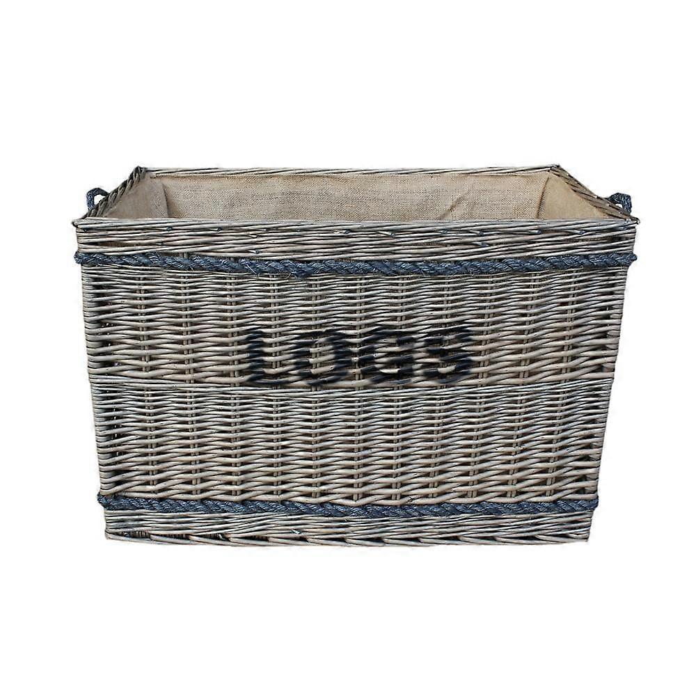 Jumbo Rope Handle Wicker Log Basket