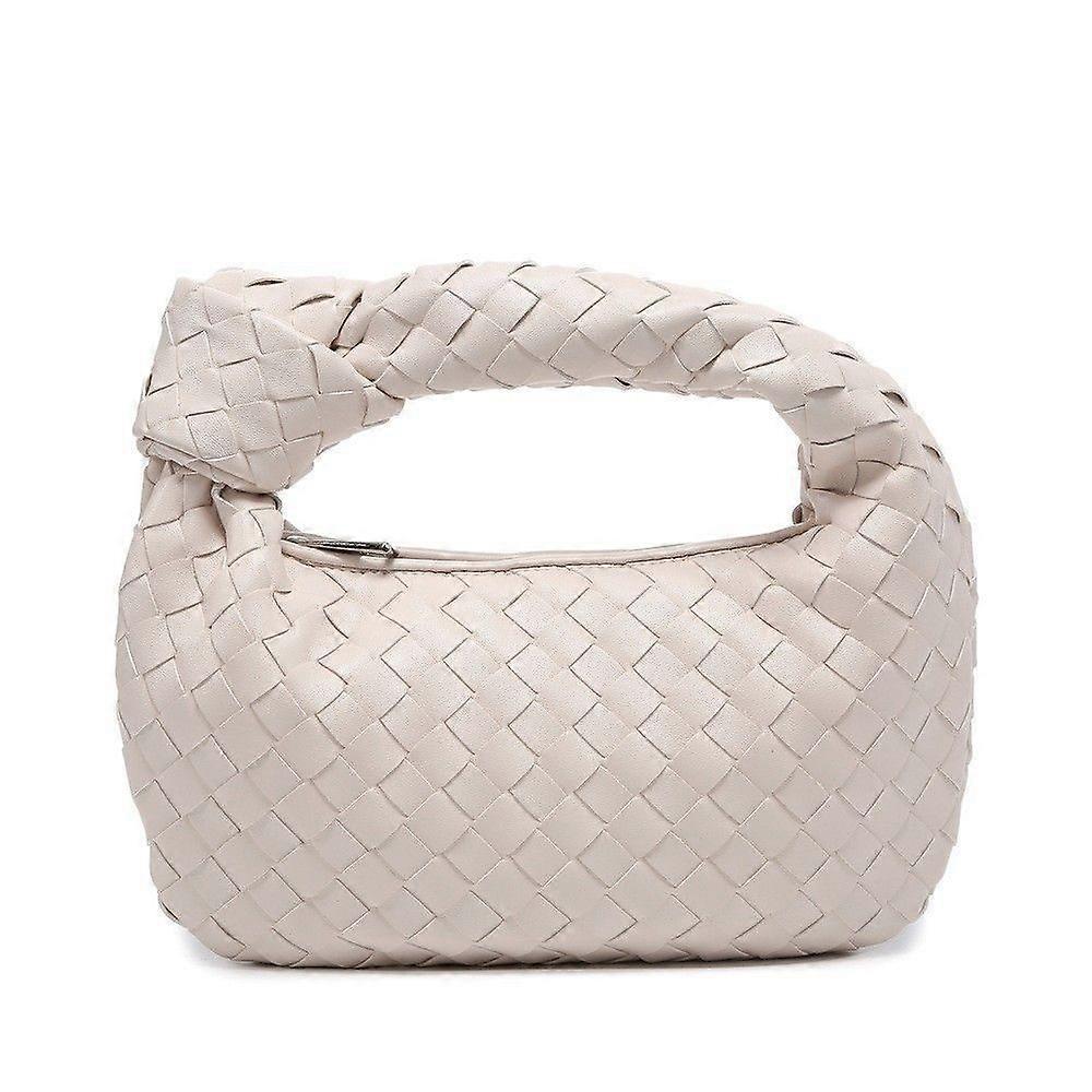 ウーブンレザーホーブ餃子バッグ女性用ディナーハンドバッグ財布ホーボーバッグノット織りサマークラッチバッグ