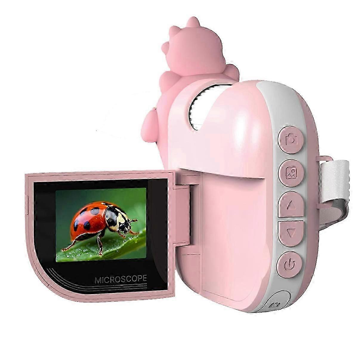 Microscoop voor kinderen, Mini draagbare microscoop met 8 verstelbare LED-lampjes, 2-inch LCD-scherm Pocket Microscoop Camera jn