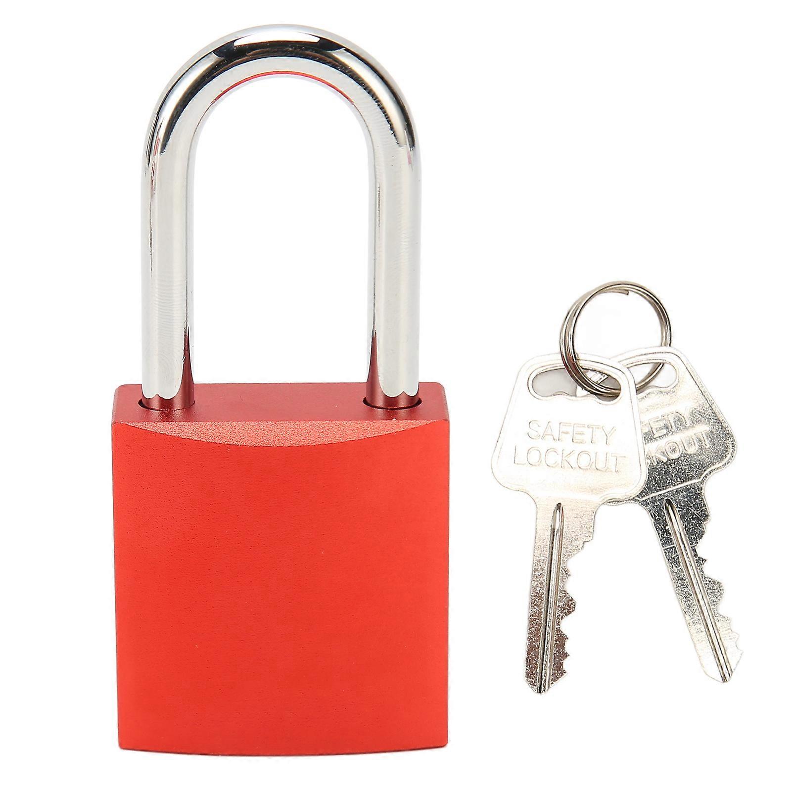 Red Aluminum Safety Lockout Padlock - Self Ejecting, High Security, Durable Design