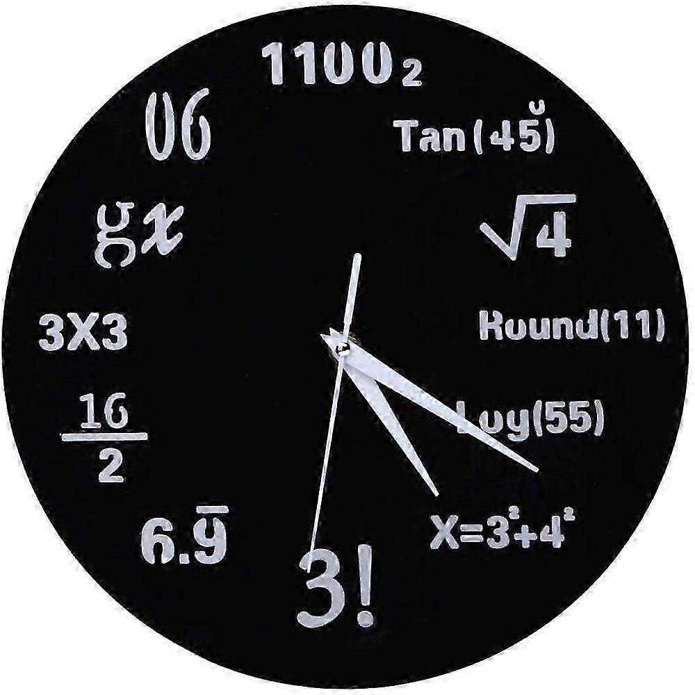 Timelike Math Clock, Unique Wall Clock Modern Design Novelty Maths Equation Clock - Each Hour Marked by a Simple Math Equation