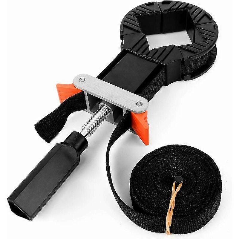 Multi-function Adjustable Corner Clamp, Variable Angle Strap Clamp With Ergonomic Plastic Handle And Four Removable Jaws For Woodworking Crafting